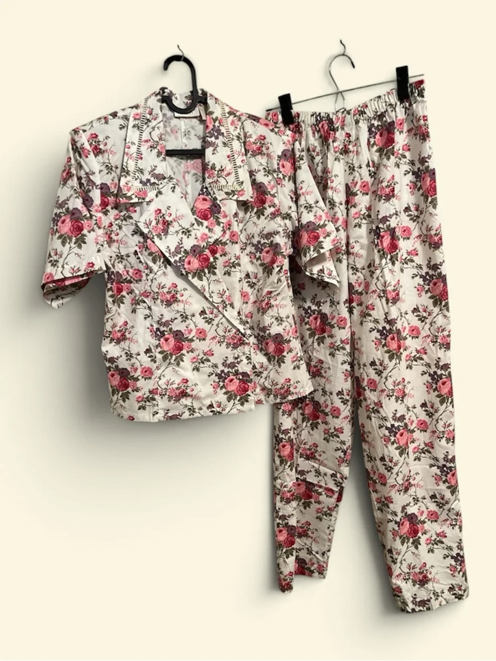 Vintage Victorias Secret Gold Label Pajama Set Floral Lace Trim Sz S Cottagecore